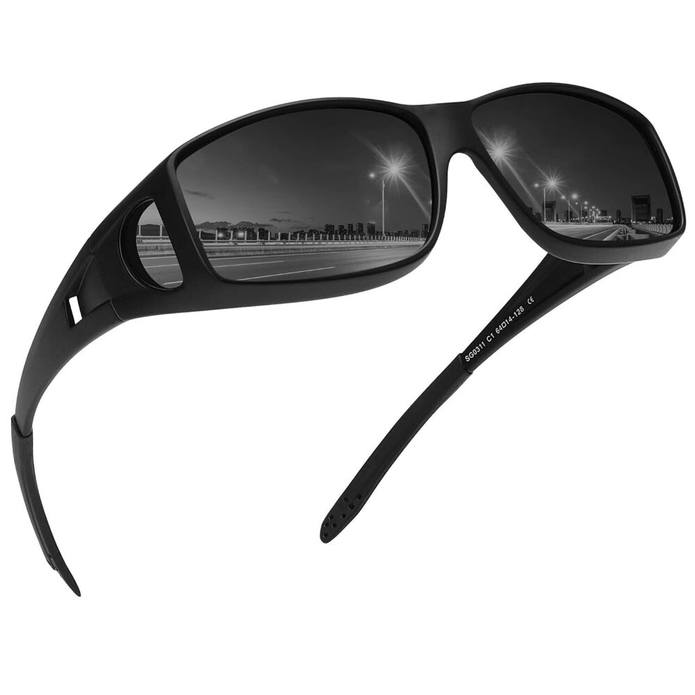 Fit Over Glasses Sunglasses for Men Women,Wrap Around Sunglasses